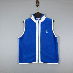 Kentucky Wildcats Fleece Vest Size L Blue Full Zip Embroidered Logo